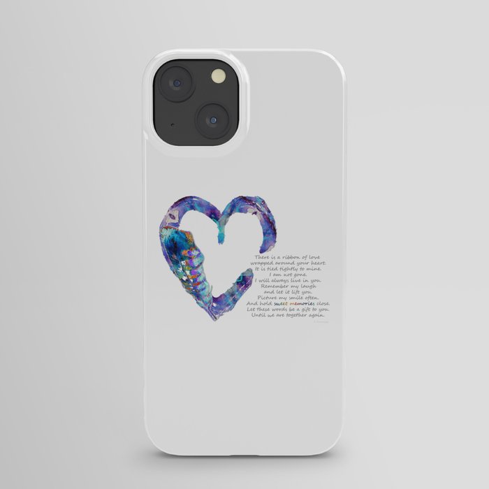Blue Heart Art For Grief Healing - Ribbon Of Love iPhone Case