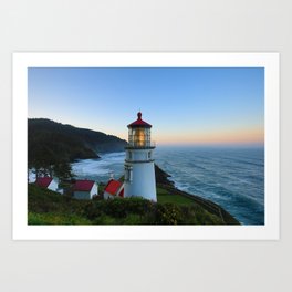 Oregon lighthouse Art Print | Photo, Painting, Nature, Landscape 