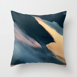 Ignite: colorful abstract in blue pink and gold Throw Pillow