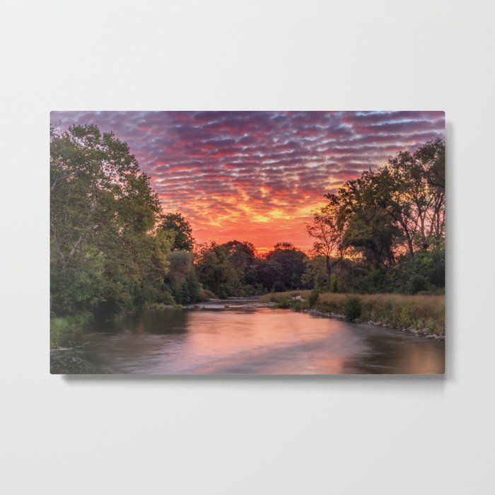 Sunrise over the Huron River, Ann Arbor, Michigan Metal Print