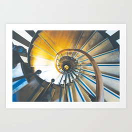 Spiral staircase of Arc de Triomphe in Paris Art Print