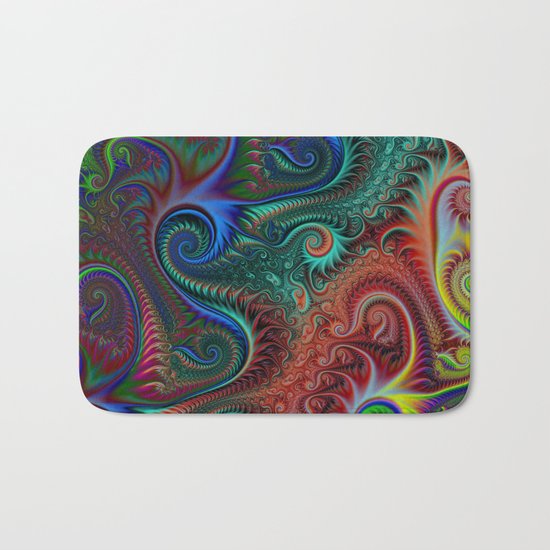 Abstract colorful spiral Bath Mat