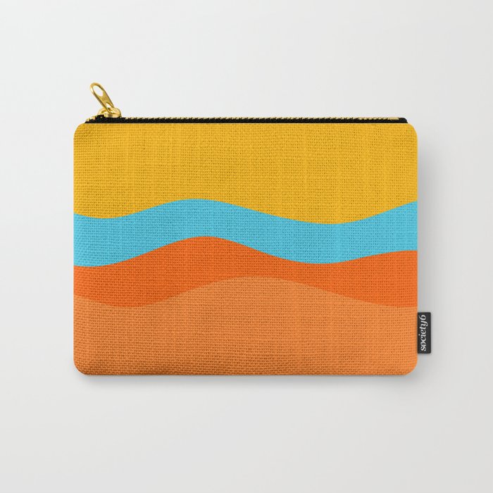 Minimalistic Wave Colorful Art Pattern Design Carry-All Pouch