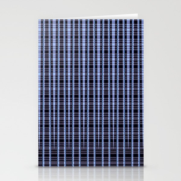 Purple And Blue Modern Plaid Pattern Stationery Cards