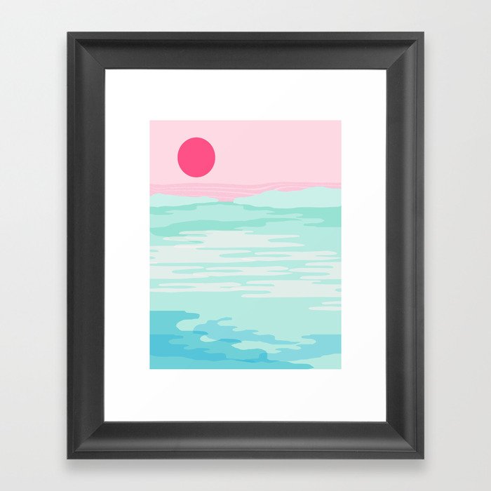 Really - 80s style throwback sunset sunrise west coast socal vibes surfing beach vacation Framed Art Print