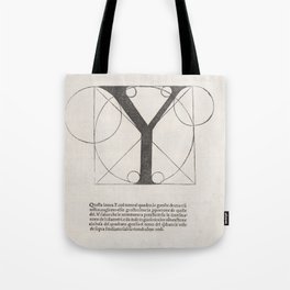 Divina Proportione Letter Y After Leonardo da Vinci  Tote Bag