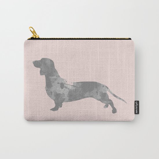 Dachshund pink and black Carry-All Pouch