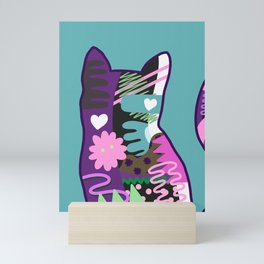 Abstract cat meow 3 Mini Art Print
