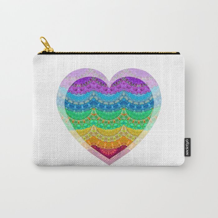 Colorful Love Heart Art - You Are Loved Carry-All Pouch