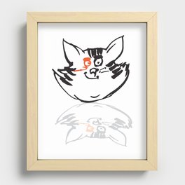 Cat with orange eye Recessed Framed Print