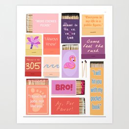 Miami Housewife Realness Matchbook Quotes Art Print