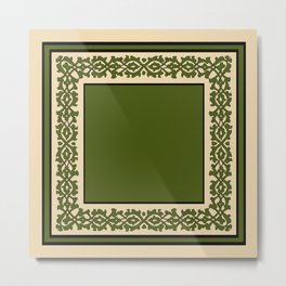Oriental rug green and beige Metal Print
