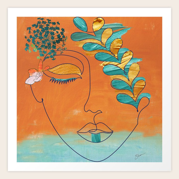 【morumoru】UN3D. LINE ART ONE SHOULDER morumoru】UN3D. LINE ART ONE SHOULDER One Line Art Prints, Framed