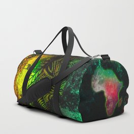 African Spiritual Roots Red Green Gold Duffle Bag