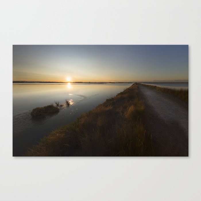 sunset saline of Cervia italy Canvas Print