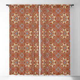 Brown Persian Mosaic Blackout Curtain