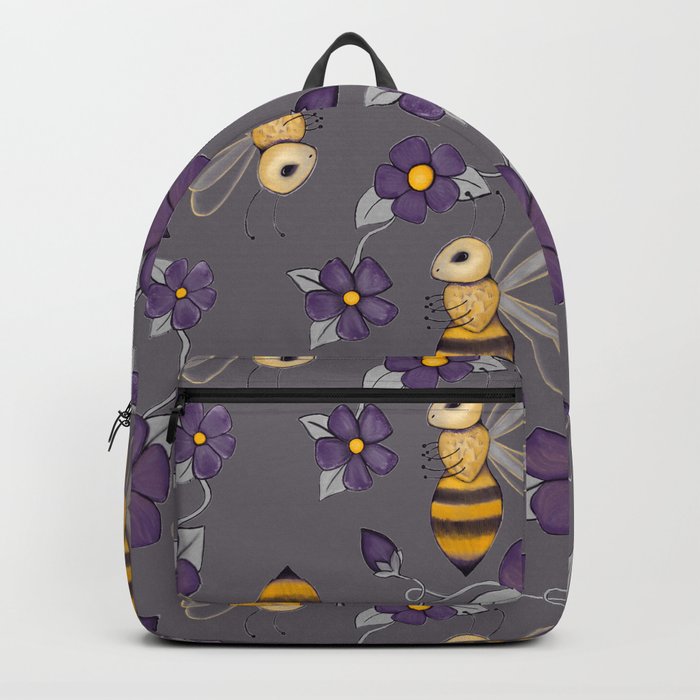 Bee Blossoms with gray Backpack