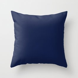 Navy Blue Minimalist Solid Color Block Spring Summer Throw Pillow