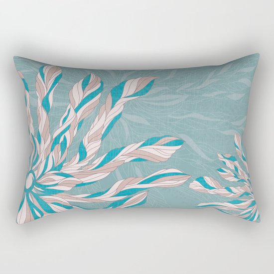 Flower Power Teal/Pink Rectangular Pillow