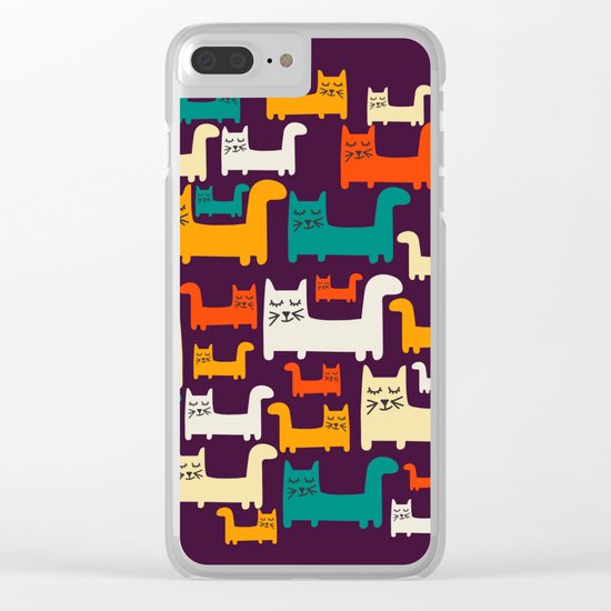 City Of Kitties Pattern Clear iPhone Case
