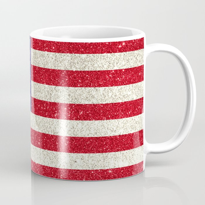 Glitter USA Flag Coffee Mug