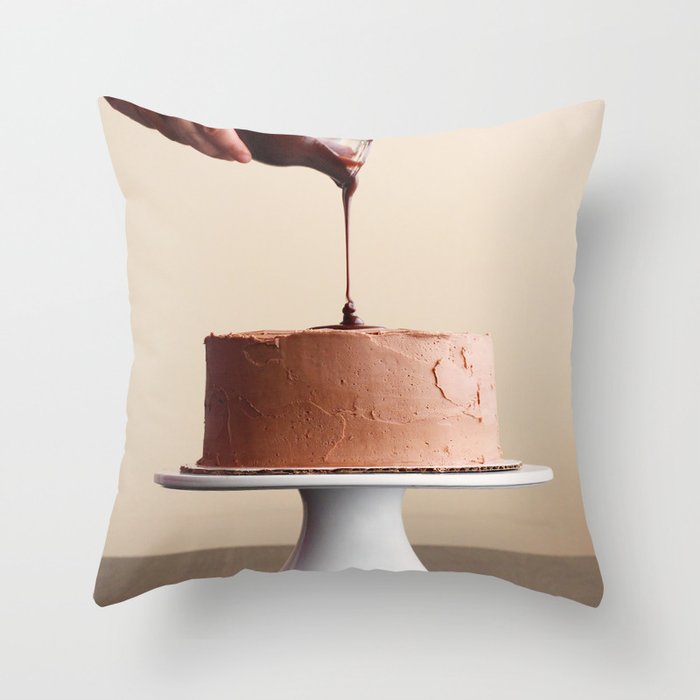 Chocolate Drizzle Throw Pillow