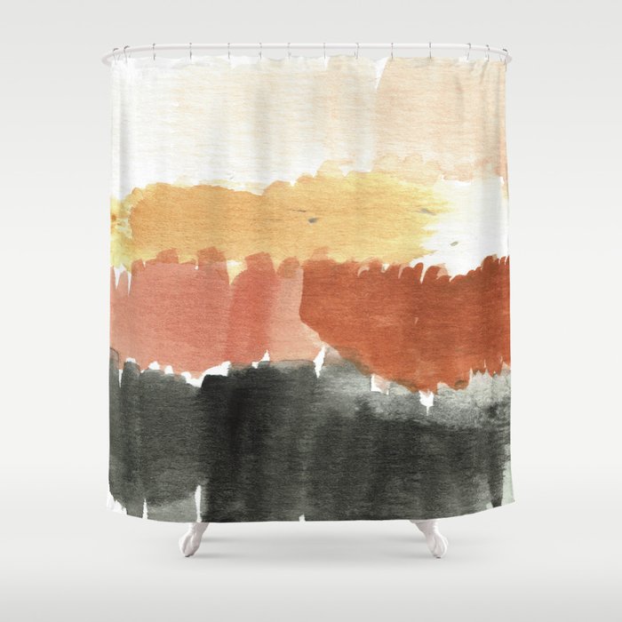 Abstract in Rust n Clay Shower Curtain