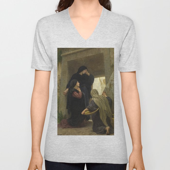 The Holy Women at the Tomb of Christ by William-Adolphe Bouguereau V Neck T Shirt