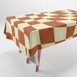 Warped Checkered Pattern (burnt orange/beige) Tablecloth