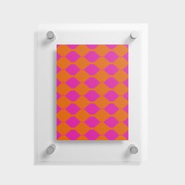 Ethnic Kilim Pattern in Tropical Orange and Pink Floating Acrylic Print