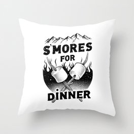 S'MORES FOR DINNER Throw Pillow