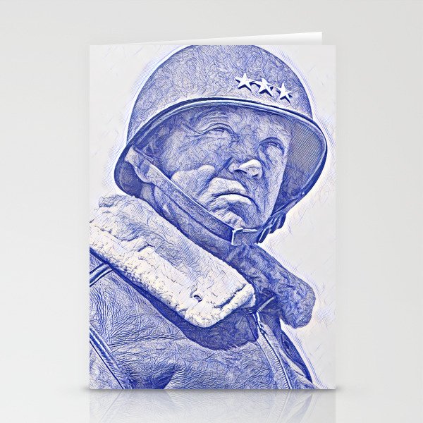General George Patton Sketch Stationery Cards