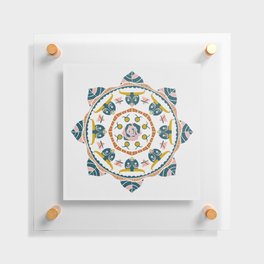 Taurus Mandala - Navy Retro Floating Acrylic Print