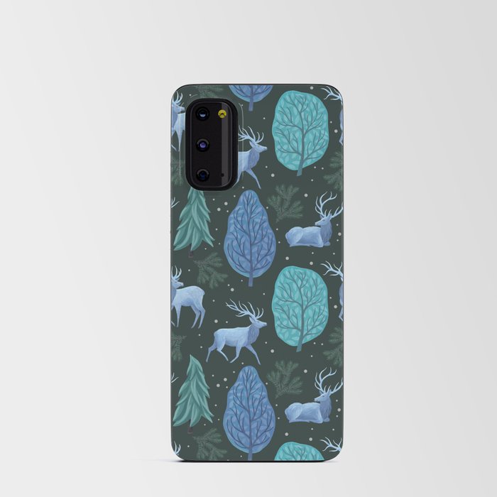 Elks and Trees - Teal Android Card Case