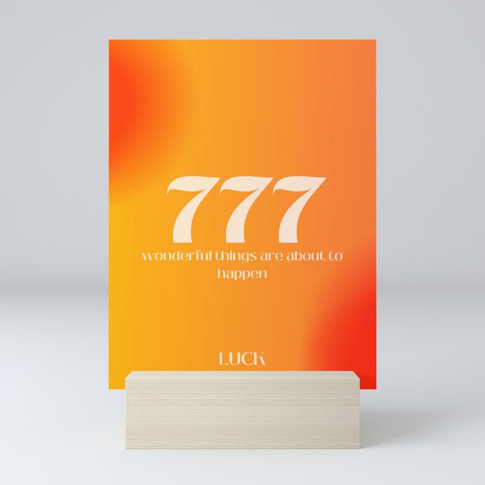 Gradient Angel Numbers: 777 Luck Mini Art Print