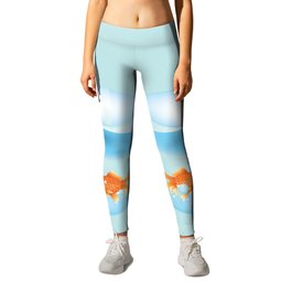 Two cute gold fishes in a fishbowl Leggings | Goldfishes, Orange, Animal, Petfish, Graphicdesign, Zodiac, Pet, Goldfish, Digital, Pisces 
