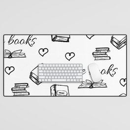 Books Pattern Desk Mat