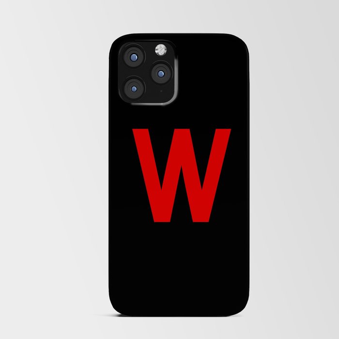 LETTER w (RED-BLACK) iPhone Card Case