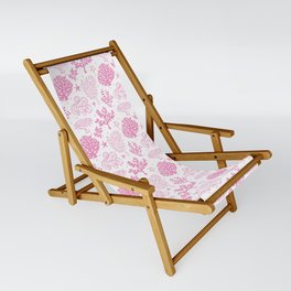 Pink Coral Silhouette Pattern Sling Chair