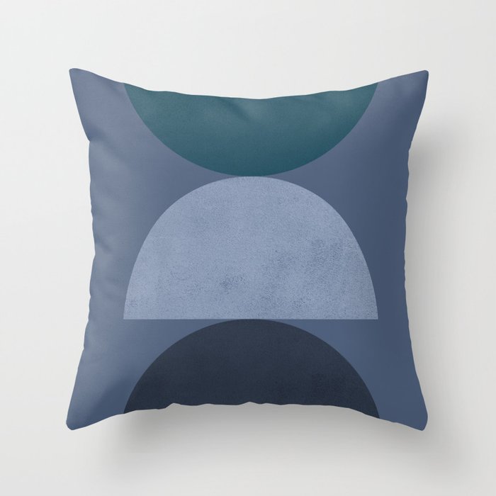 Abstraction_GEOMETRIC_SHAPE_BLUE_MOUNTAINS Throw Pillow