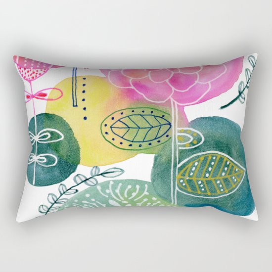 Blooming Circles Rectangular Pillow