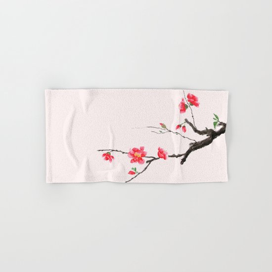 red Japan begonia Hand & Bath Towel
