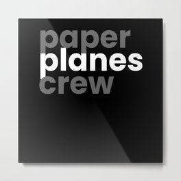 Paperplanes Crew Origami Metal Print