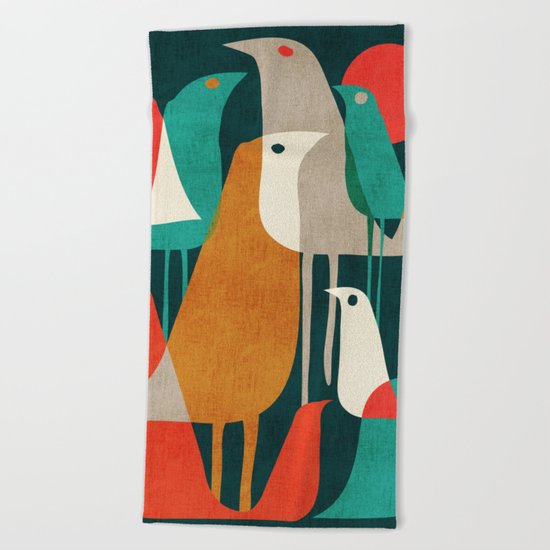 Flock of Birds Beach Towel