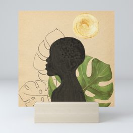 Tropical black girl Mini Art Print