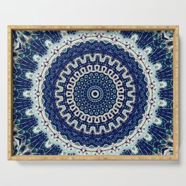 Anime ocean waves blue Hibiscus  Serving Tray
