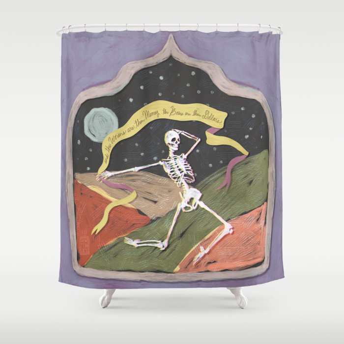 The Night the Skeletons Came To Life Shower Curtain