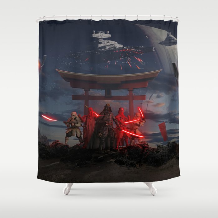 Edo Japanese Style Sci-fi Samurai Knights Shower Curtain