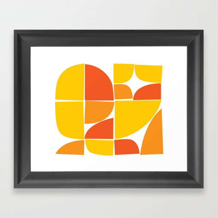 Retro Geometric Design Framed Art Print
