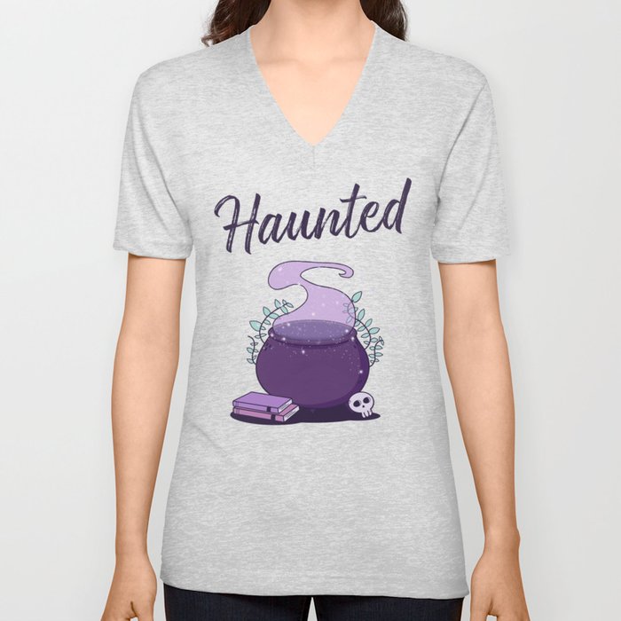 Haunted V Neck T Shirt